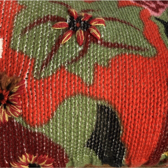 COLDWATER CREEK Embroidered Full Zip Sweater Sz M Orange Printed Floral Cotton - Picture 13 of 13